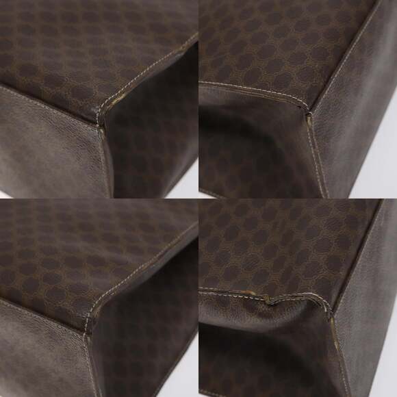 CELINE Macadam Canvas Shoulder Bag Pvc Leather Brown Gold - Picture 10 of 12